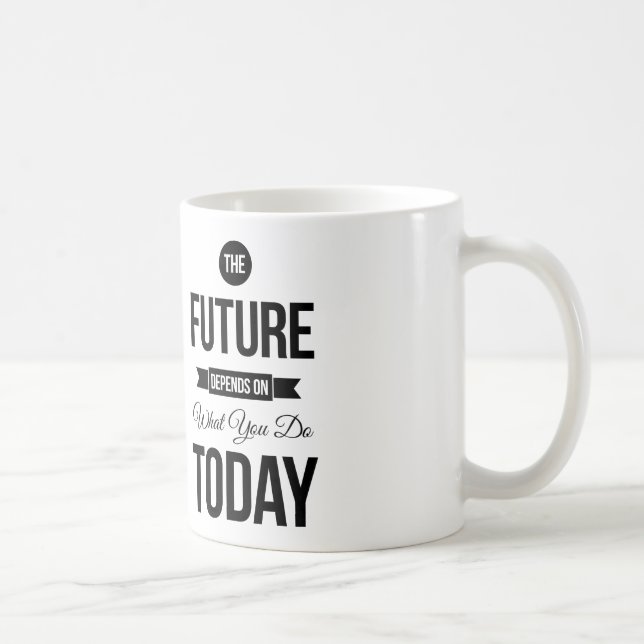 The Future Inspirational Quotes White Coffee Mug (Right)