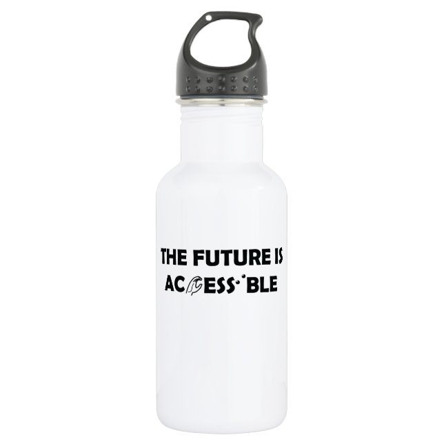 The Future Is Accessible ASL Sign Language Braille 532 Ml Water Bottle (Front)