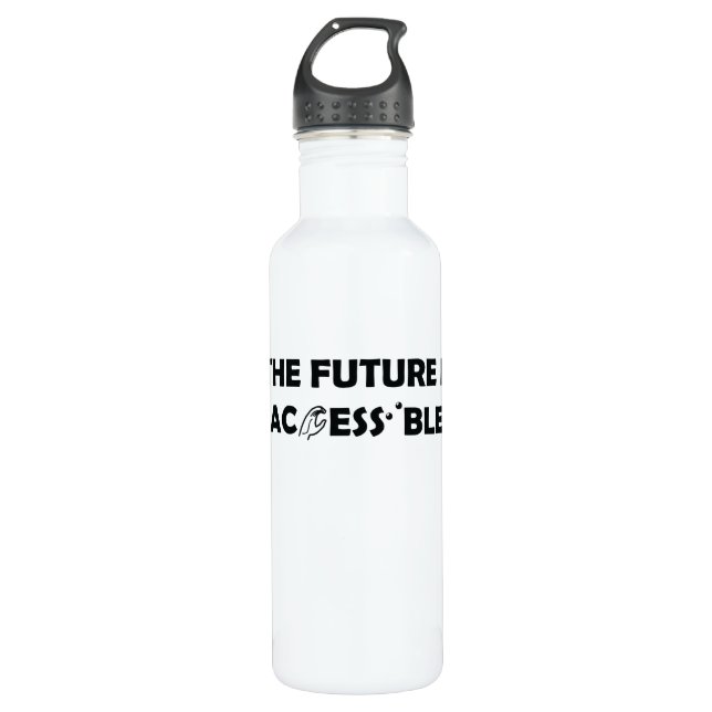 The Future Is Accessible ASL Sign Language Braille 710 Ml Water Bottle (Front)