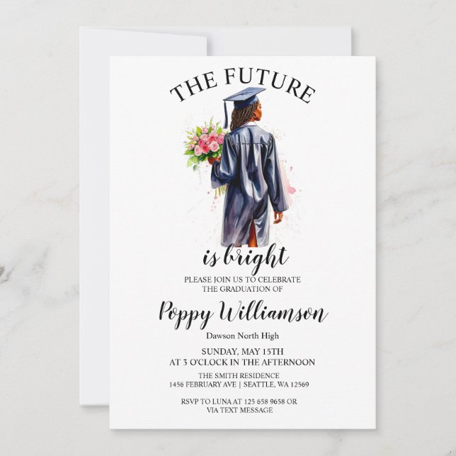 The Future Is Bright Graduation Party Invitation (Front)