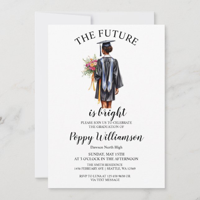The Future Is Bright Graduation Party Invitation (Front)