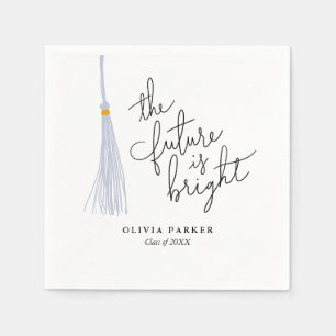 The Future is Bright Graduation White Tassel Napkin