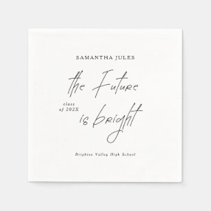 The Future is Bright Script Graduation Party Napkin