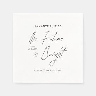 The Future is Bright Script Graduation Party Napkin
