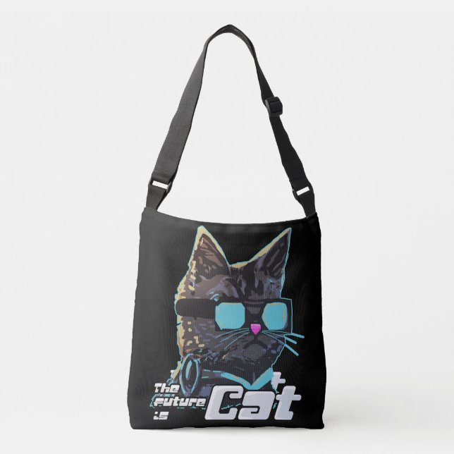 The Future is Cat Crossbody Bag (Front)