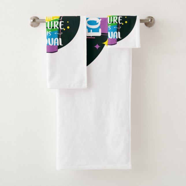 The Future Is Equal Raised Fist  Bath Towel Set (Insitu)