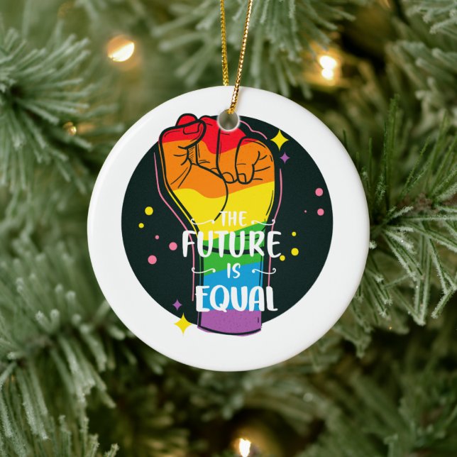The Future Is Equal Raised Fist Ceramic Tree Decoration (Tree)