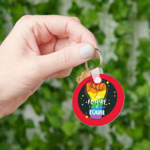 The Future Is Equal Raised Fist Key Ring