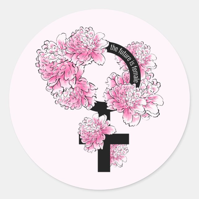 The Future is Female Classic Round Sticker (Front)
