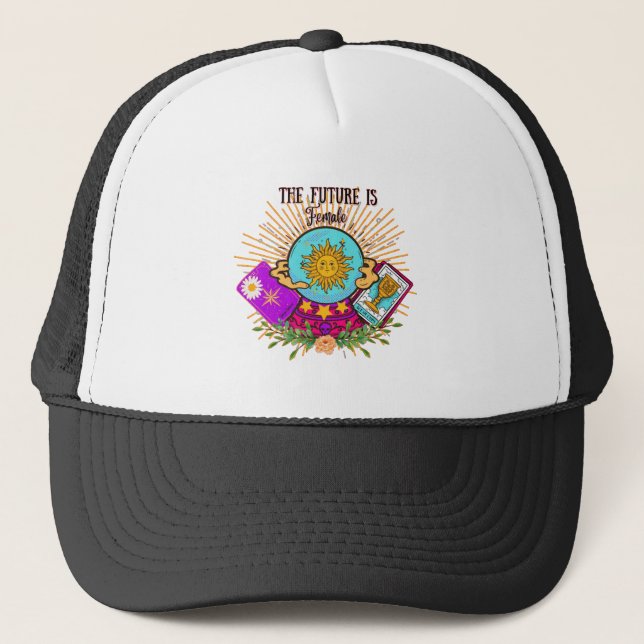 The Future is Female Crystal Ball Trucker Hat (Front)