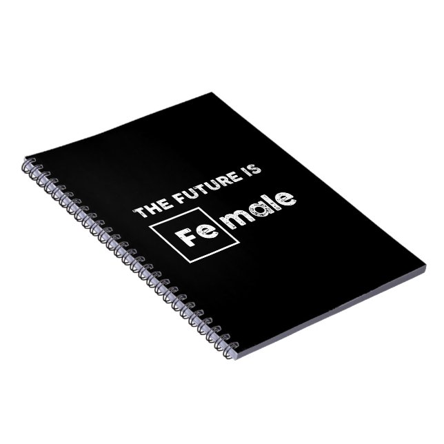 The Future is Female | Fe Symbol Black Notebook (Right Side)
