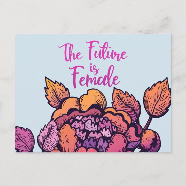 The Future is female lettering Postcard (Front)