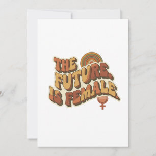 The Future is Female Retro 70s Feminist Typography Thank You Card