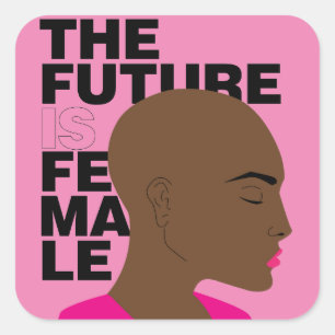 The future is female square sticker