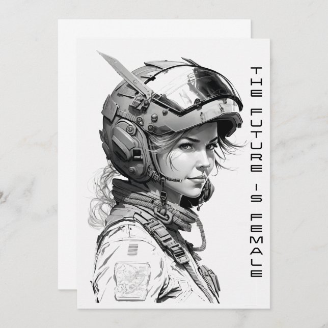 The future is female wall art, the future feminine invitation (Front/Back)