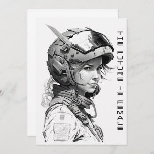 The future is female wall art, the future feminine invitation