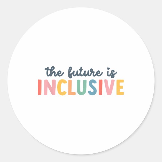 The Future Is Inclusive Halloween Pyjamas For Fami Classic Round Sticker (Front)