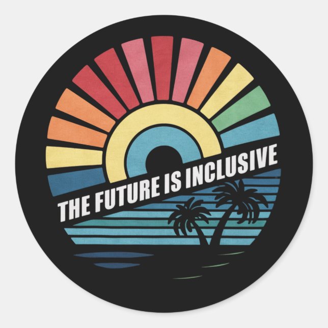 The Future Is Inclusive LGBT Gay Rights Pride  Classic Round Sticker (Front)