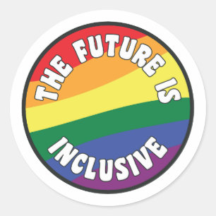 The Future Is Inclusive LGBT Pride Flag Classic Round Sticker