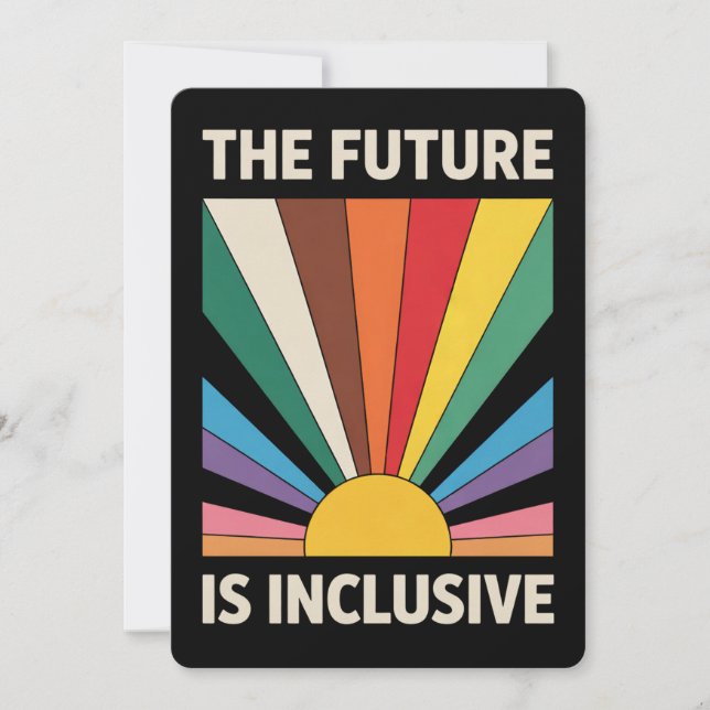 The Future Is Inclusive LGBTQ Pride Ally Rainbow Invitation (Front)