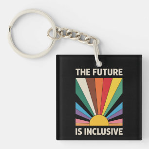 The Future Is Inclusive LGBTQ Pride Ally Rainbow Key Ring