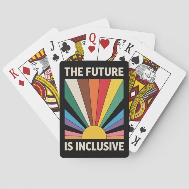 The Future Is Inclusive LGBTQ Pride Ally Rainbow Playing Cards (Back)