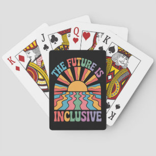 The Future Is Inclusive LGBTQ Rainbow Pride Retro Playing Cards