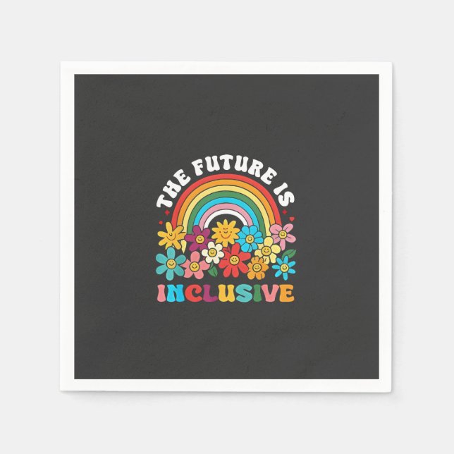 The Future Is Inclusive Pride Month LGBTQ  Napkin (Front)