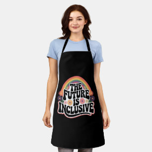 The Future is Inclusive Rainbow LGBTQ Flag Gay  Apron