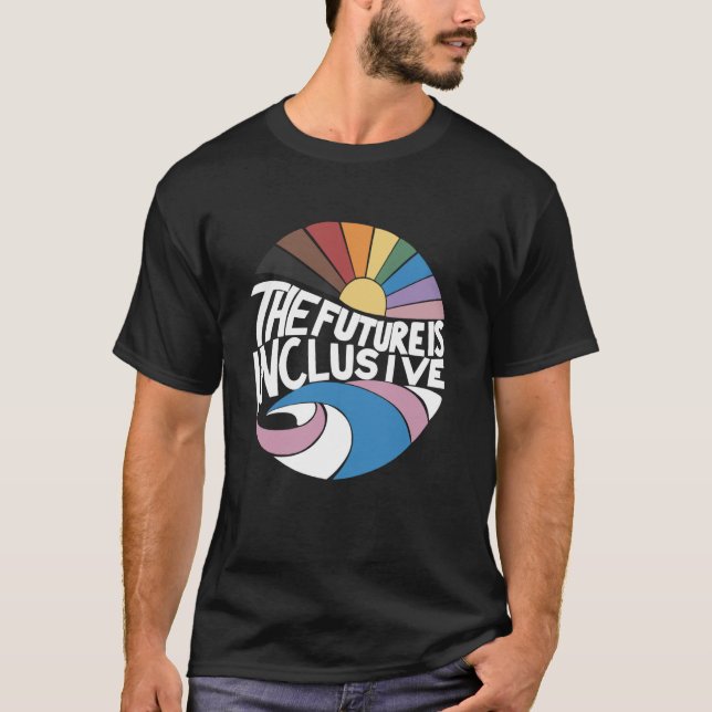 The Future Is Inclusive Rainbow Pride Trans Flag L T-Shirt (Front)