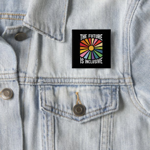 The Future is Inclusive Rainbow Pride Trans Rights 15 Cm Square Badge