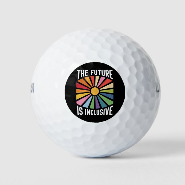 The Future is Inclusive Rainbow Pride Trans Rights Golf Balls (Front)