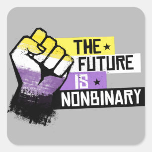 The future is nonbinary  square sticker