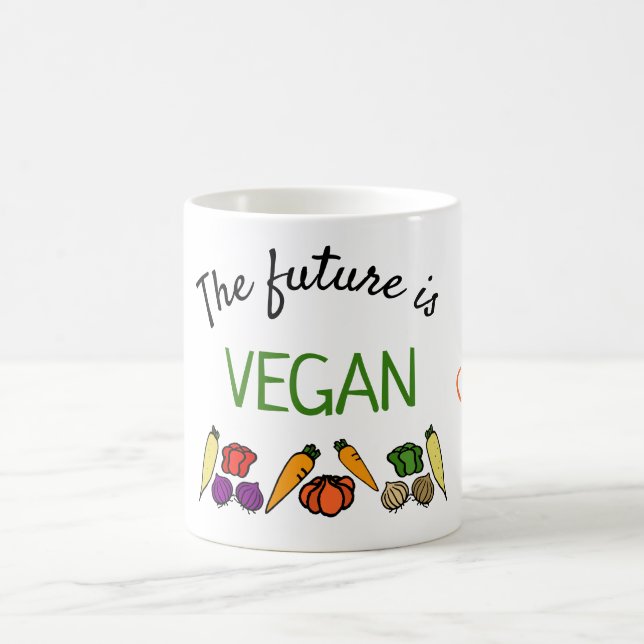 The future is VEGAN, personalised, your name Coffee Mug (Center)