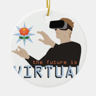 The Future Is Virtual Ceramic Tree Decoration