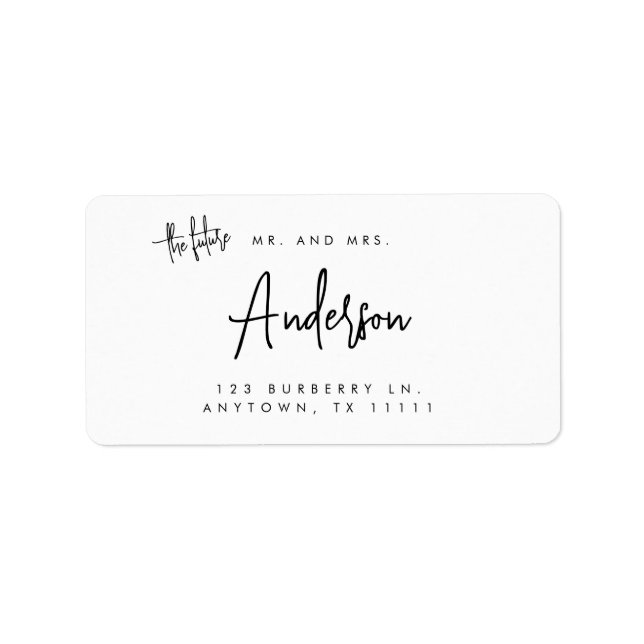 The Future Last Name Wedding Return Address Label (Front)