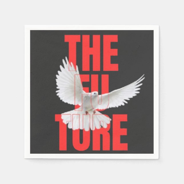 The Future – Motivational Typography Quote |  Napkin (Front)