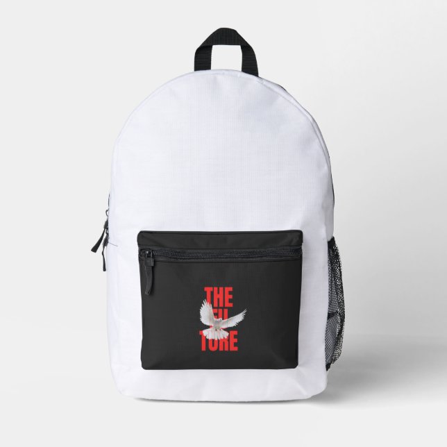 The Future – Motivational Typography Quote |  Printed Backpack (Front)