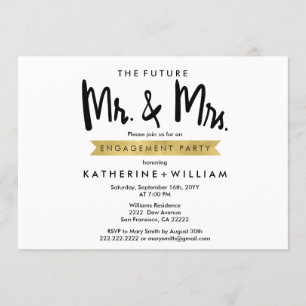 The Future Mr and Mrs Custom Engagement Party Invitation