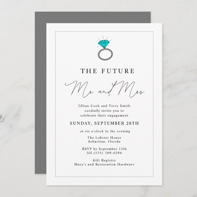 The Future Mr and Mrs Engagement Party Invitation (Front/Back)