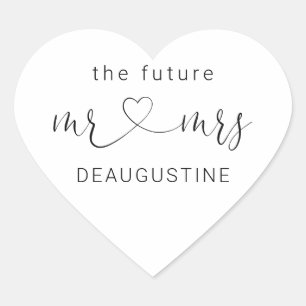 The Future Mr and Mrs Heart Wedding Sticker