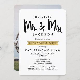 The Future Mr and Mrs Photo Engagement Party Invitation