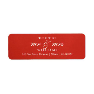 The Future Mr and Mrs Return Address Label