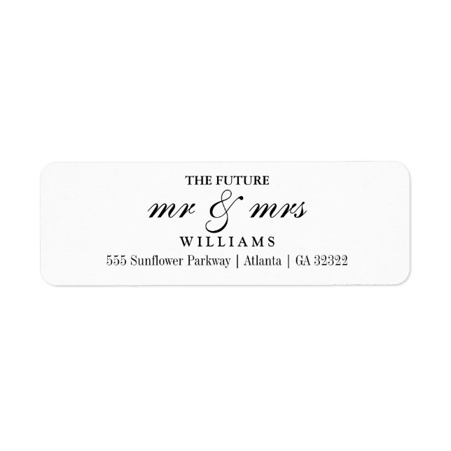 The Future Mr and Mrs Return Address Label (Front)