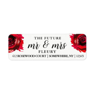 The Future Mr and Mrs Return Address Labels Rose