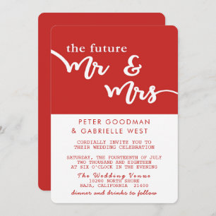 The Future Mr and Mrs Wedding Invitation (Red)