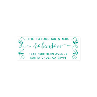 The Future Mr & Mrs Rustic Floral Return Address Self-inking Stamp