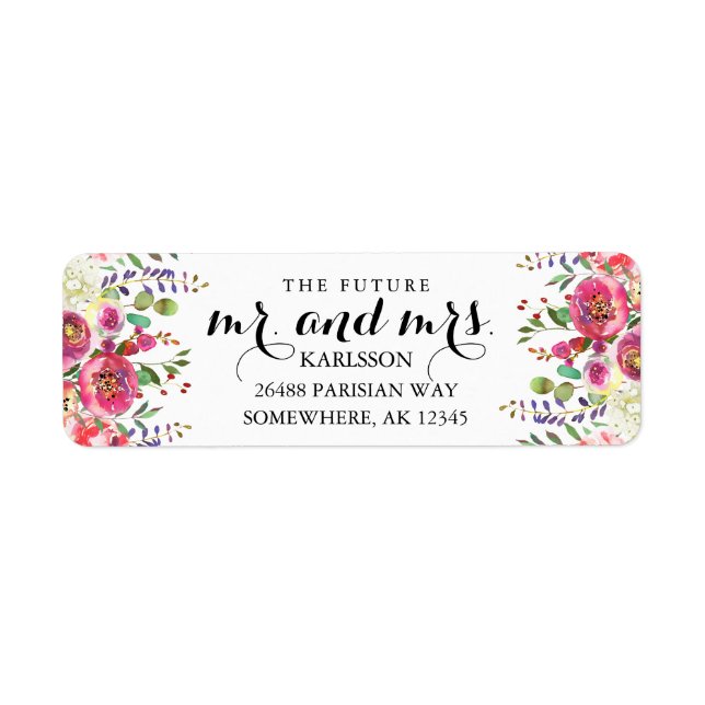 THE FUTURE MR & MRS Watercolor Address Labels (Front)