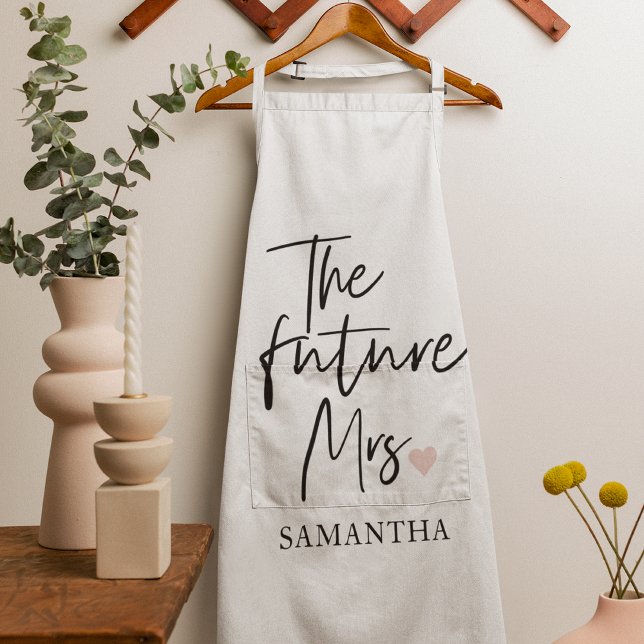 The Future Mrs and Your Name | Modern Beauty Gift Apron (Creator Uploaded)