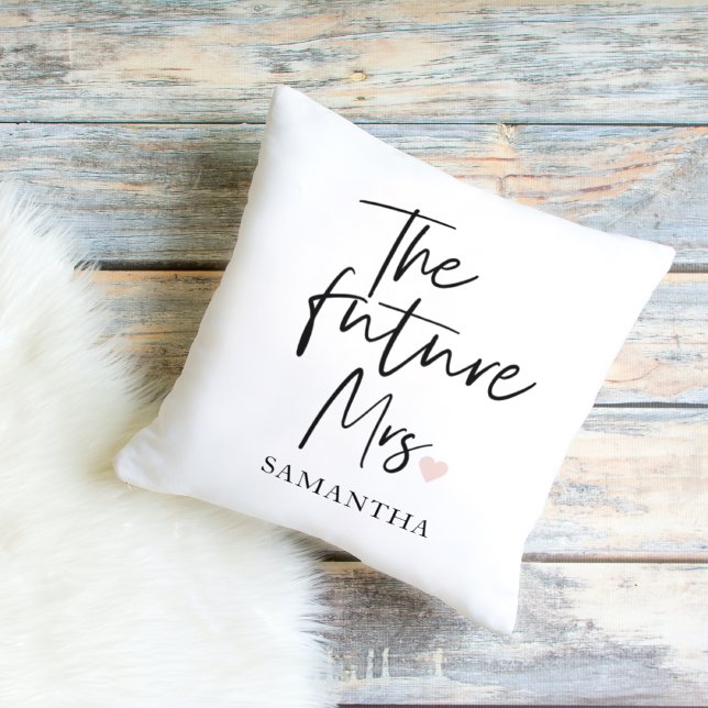 The Future Mrs and Your Name | Modern Beauty Gift Cushion (Creator Uploaded)